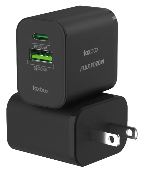 Cargador de Pared Foxbox Flux Negro 