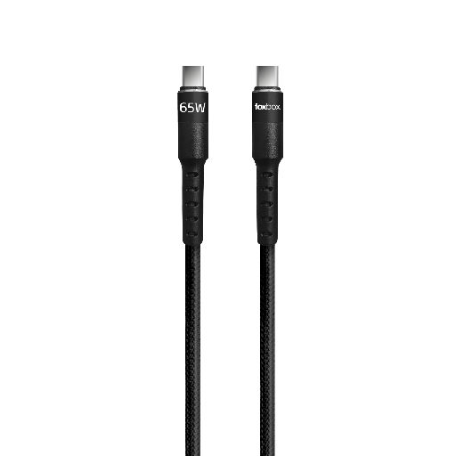 [CAFBROUNDPROLTCNE] Cable Foxbox Round Pro 1.25 Metros Lightning Tipo C Negro 