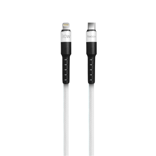 [CAFBROUNDTIPOC] Cable Foxbox Round Pro 1.25 Metros Lightning Tipo C Blanco 