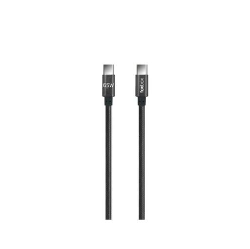 [CAFBTYCATYC] Cable FoxBox Round Pro 1.25 Metros Tipo C a Tipo C 3.25A Carga rápida Negro