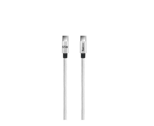 [CAFBTYCATYCBL] Cable FoxBox Round Pro 1.25 Metros Tipo C a Tipo C 3.25A Carga rápida Blanco
