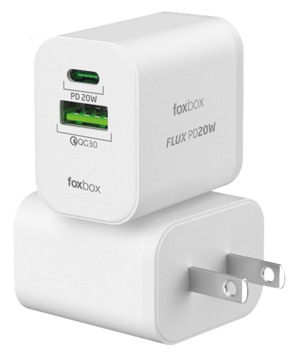 [FBCARGFLUXBL] Cargador de Pared Foxbox Flux Blanco 